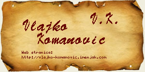 Vlajko Komanović vizit kartica